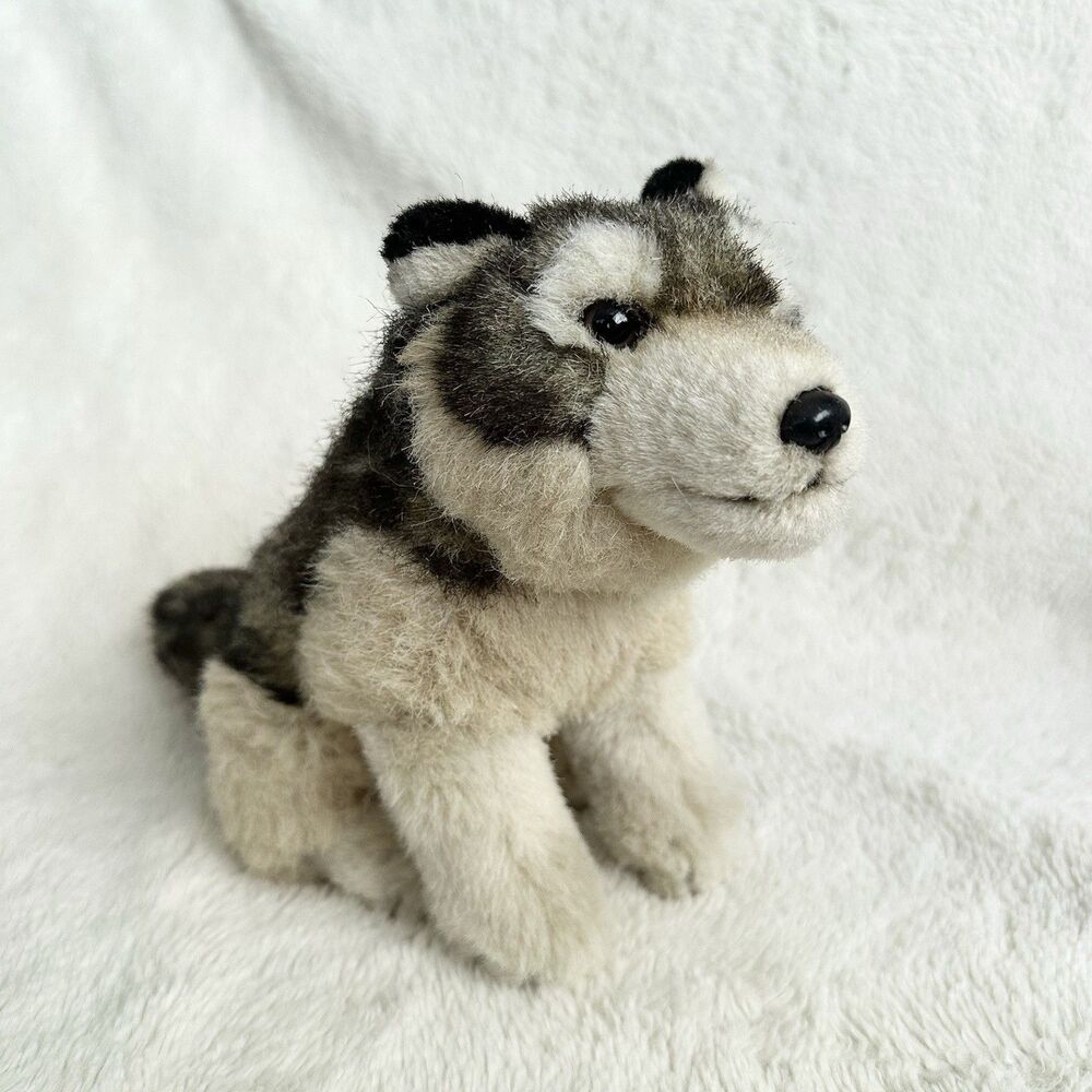 Jaag Vintage Timber Wolf Stuffed Animal 8” Sitting Plush Toy Realistic